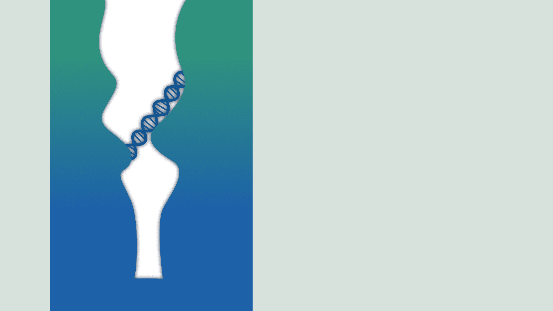 DNA cutout in blue green gradient