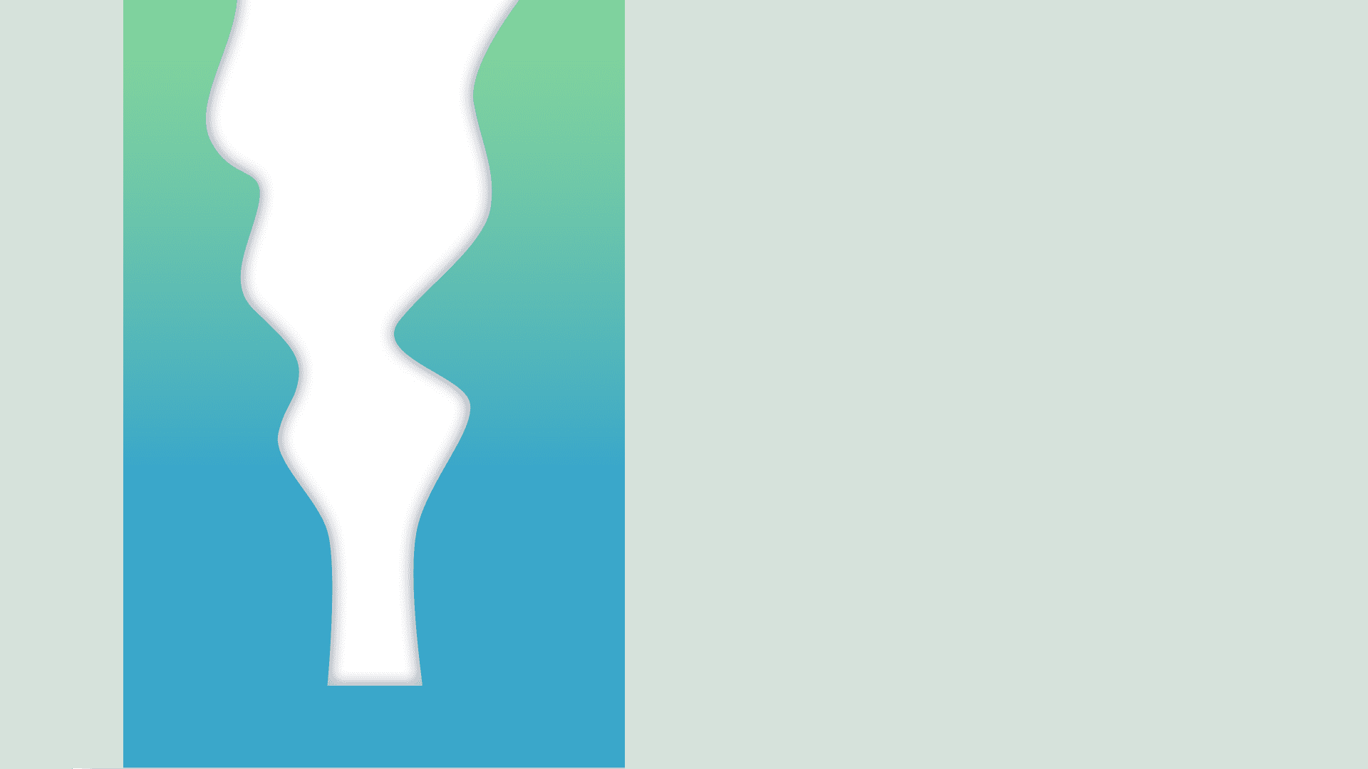 Wavy cutout in blue green gradient